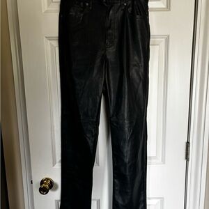GAP Woman’s Black Faux Leather Straight Pants